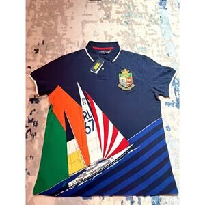 Men's Polo Ralph Lauren Classic Fit Navy Blue Polo Shirt Size L NWT